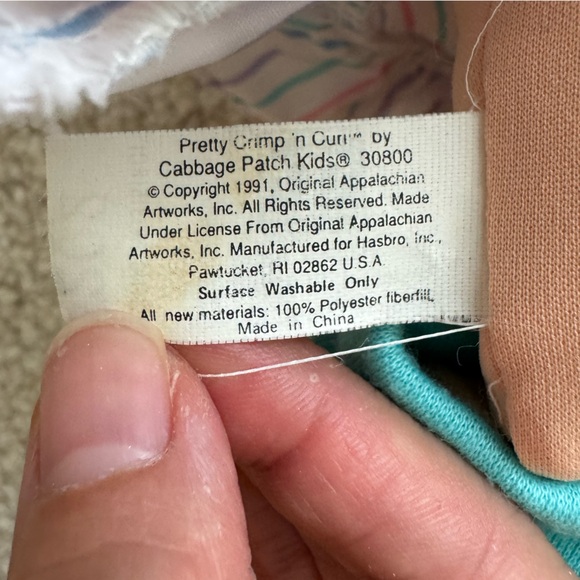 Vintage Cabbage Patch Kid Doll Crimp 'n Curl 1991 Blonde Hair Green Eyes - Picture 13 of 15